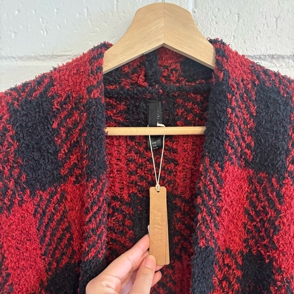 NWT Skims knit unisex robe in red brick buffalo check - Picture 3 of 4